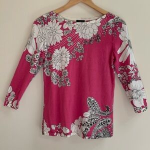 Talbots Petite Floral Knit Top